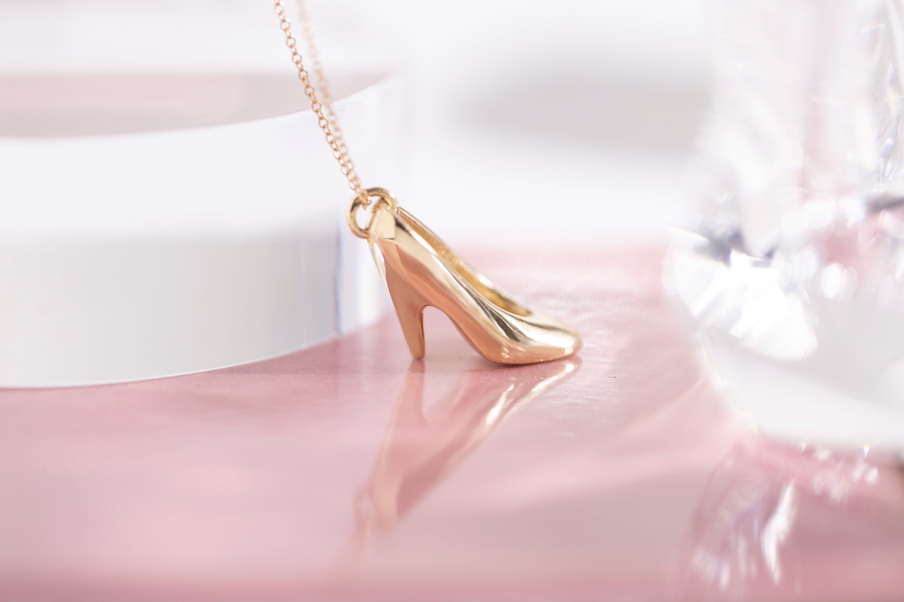 14K Solid Gold Barbie Shoe Pendant