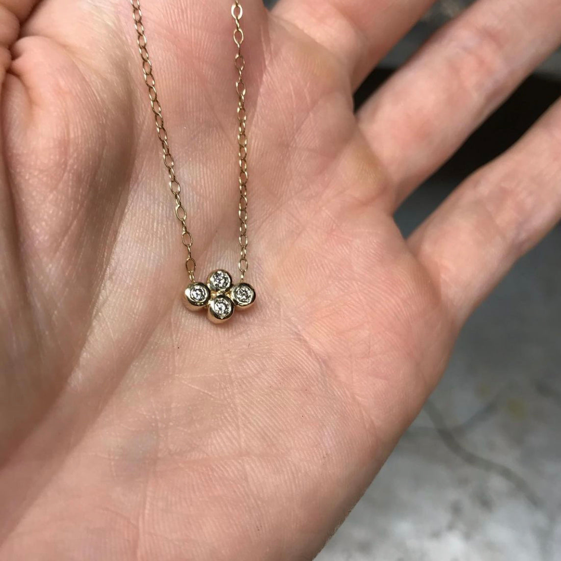 Tiny Diamond Bezel Pendant