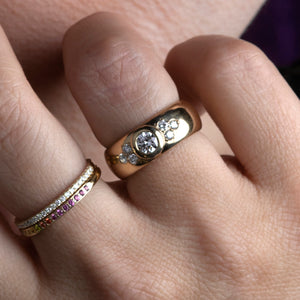 Wide Band Diamond Ring